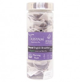 Tassyam Royal English Breakfast Organic Loose Leaf Black Tea  Plastic Jar  20 pcs